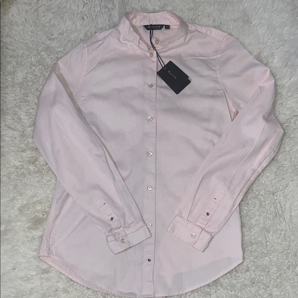 NWT - Massimo Dutti Womens Pink Button Down Shirt